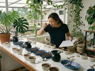 Un-producteur-de-café-goûtant-le-café