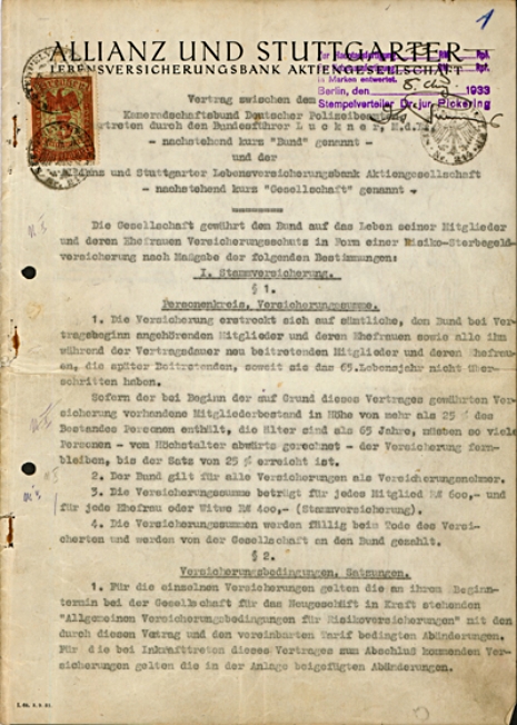 Gruppen-Risiko-Sterbegeldversicherung mit dem Kameradschaftsbund Deutscher Polizeibeamten