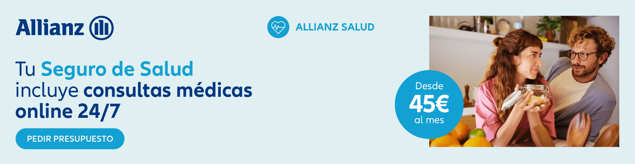 Banner de Seguro de Salud Allianz con imagen de una mujer practicando deporte al aire libre