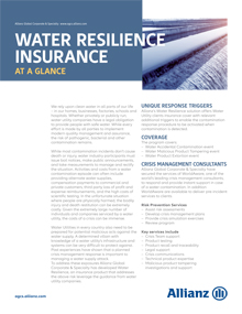 Water Resilience Insurance