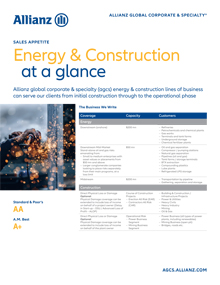 Energy & Construction at a glance
