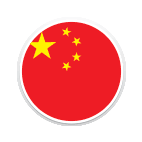 Ein runder Ausschnitt der chinesischen Flagge.