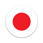 Ein runder Ausschnitt der japanischen Flagge.