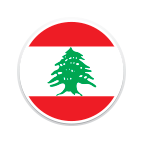 Ein runder Ausschnitt der Flagge von Libanon.