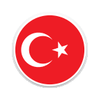 Ein runder Ausschnitt der Flagge von Türkei.