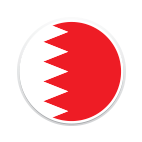 Ein runder Ausschnitt der Flagge von Bahrain.