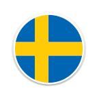 Ein runder Ausschnitt der Flagge von Schweden.