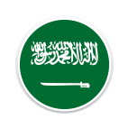 Ein runder Ausschnitt der Flagge von Saudi Arabien.
