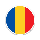 Ein runder Ausschnitt der Flagge von Rumänien.