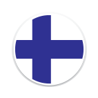 Ein runder Ausschnitt der Flagge von Finnland.