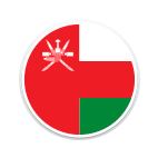 Ein runder Ausschnitt der Flagge von Oman.