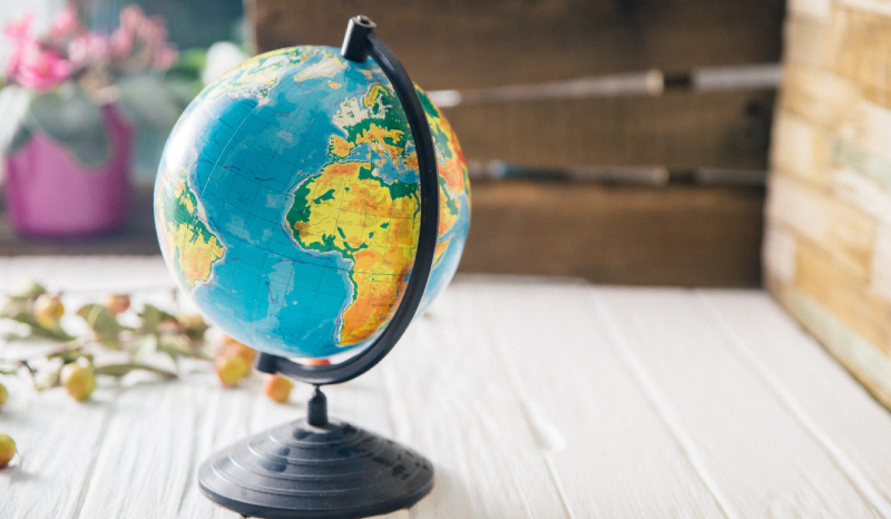 World globe on a stand