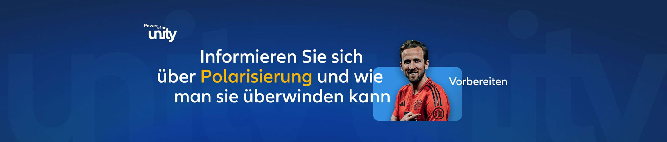 Porträt von Harry Kane bereit, sich über Polarisierung zu informieren und sie zu überwinden