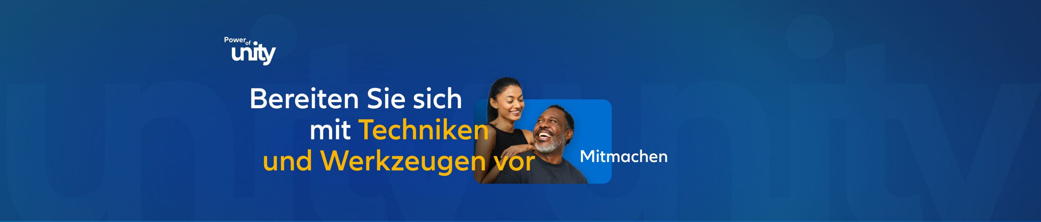 Porträt von zwei Personen mit den Worten: Bereiten Sie sich mit Techniken und Werkzeugen vor