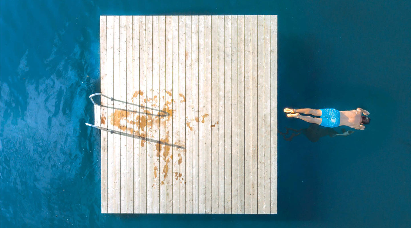 Athletes preparing, practising and playing, divided into three different coloured sections. 