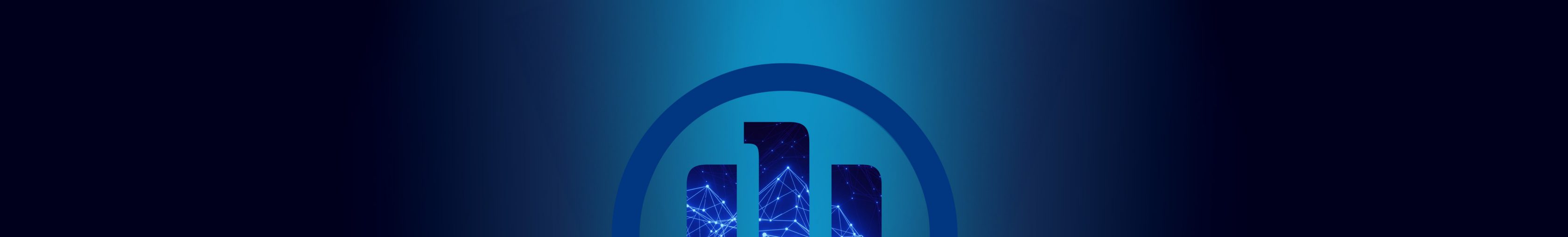 Allianz 3D eagle logo on a dark background with color gradient, cutout of stock exchange board numerical values as logo background fill