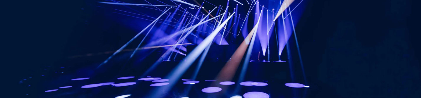 Blue glowing abstract spotlights