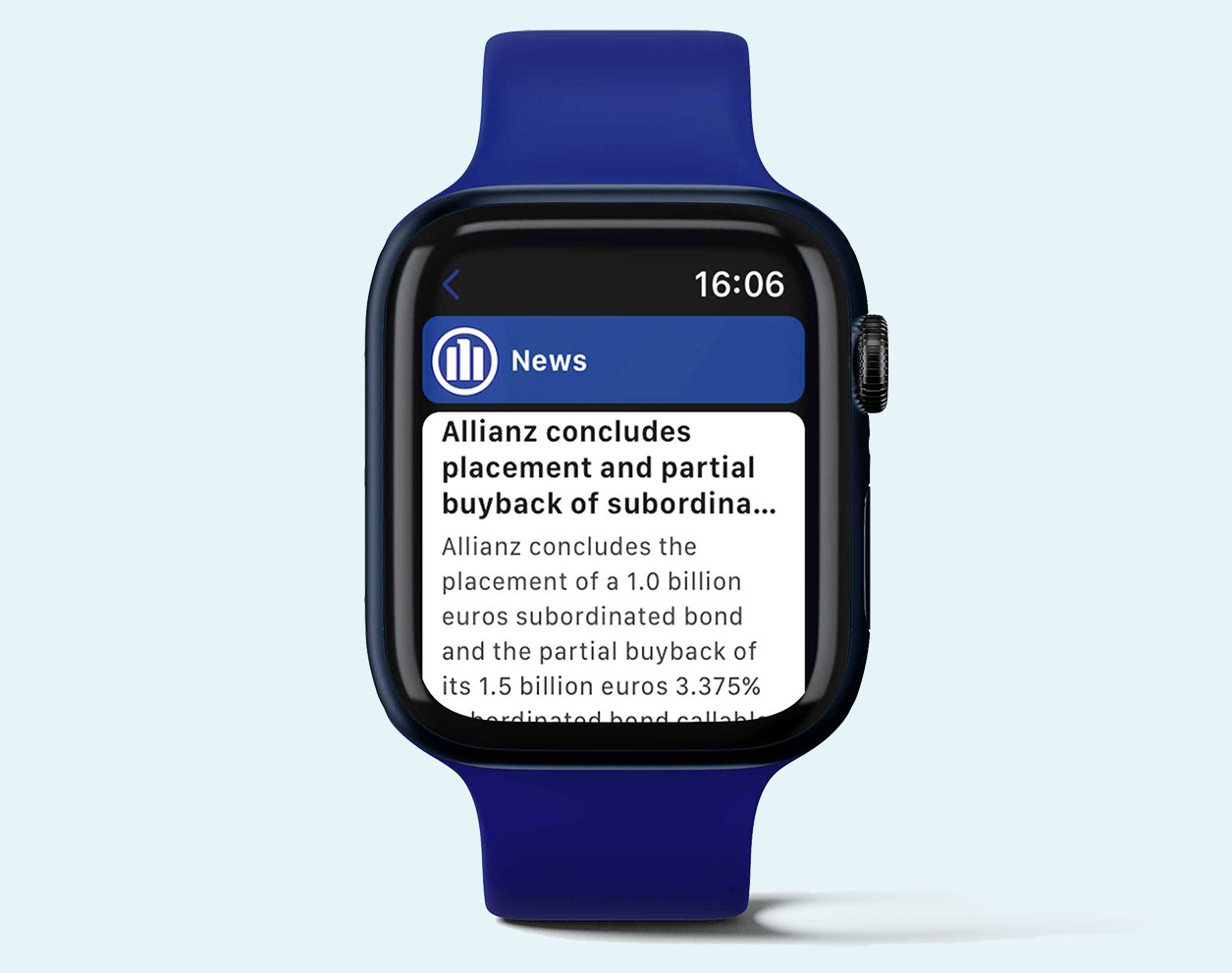 IR app news notification on AppleWatch 