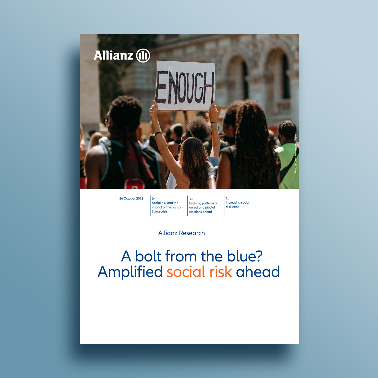 Title page of report