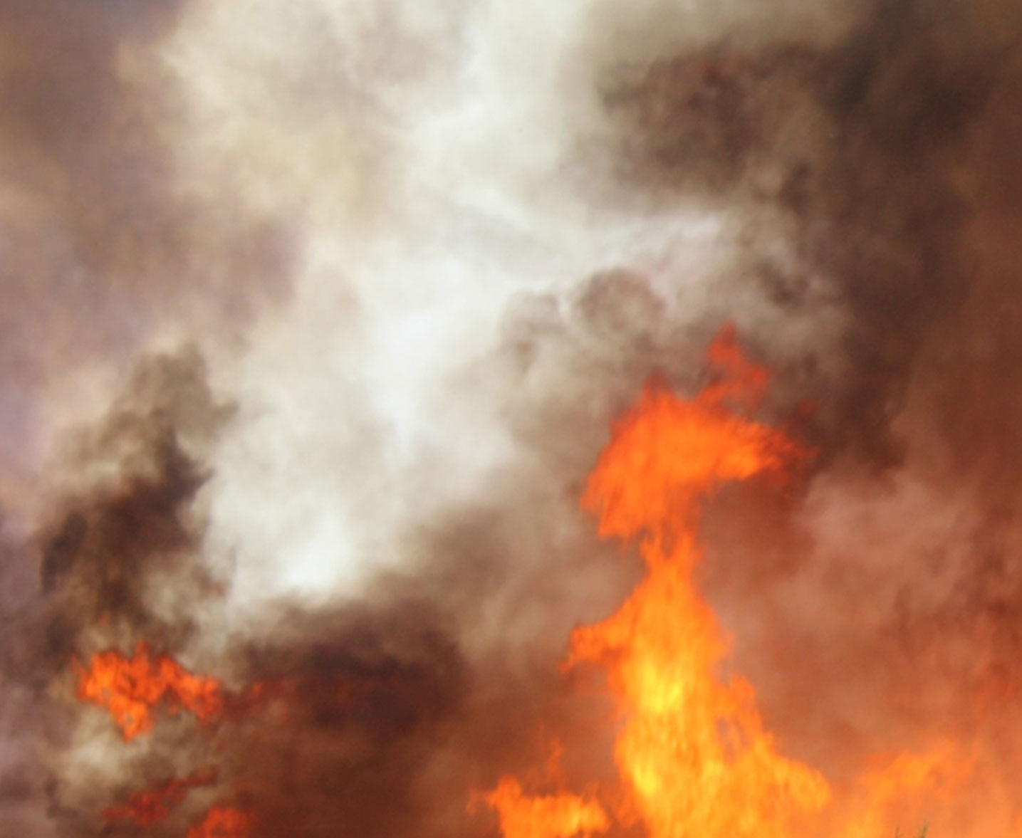 Fire with smoke as structure, close-up