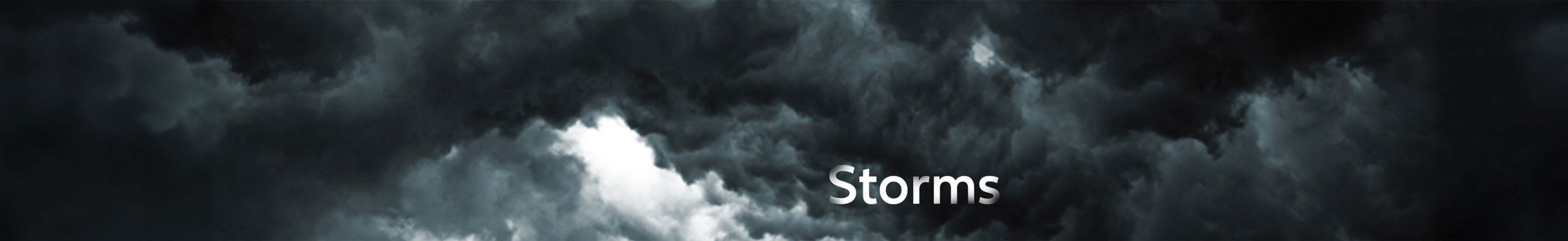 Storm cloud gathering with the headline Storms