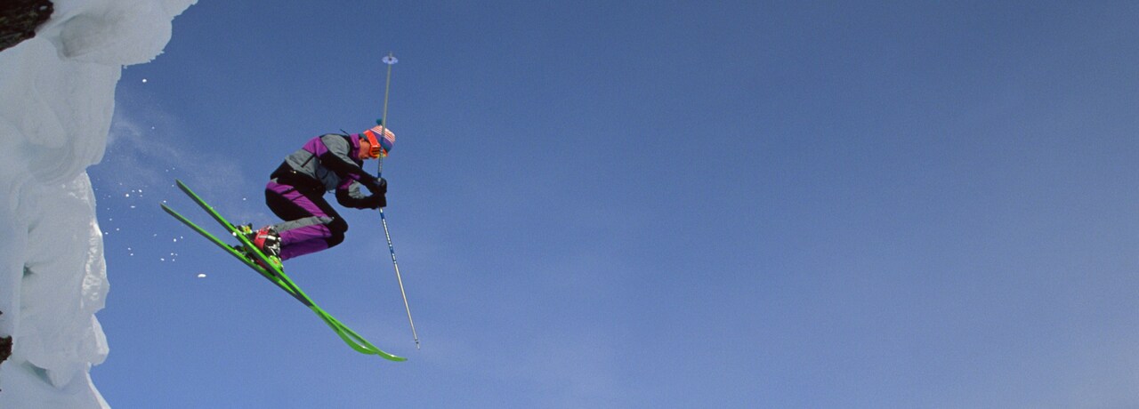 a man is skiing