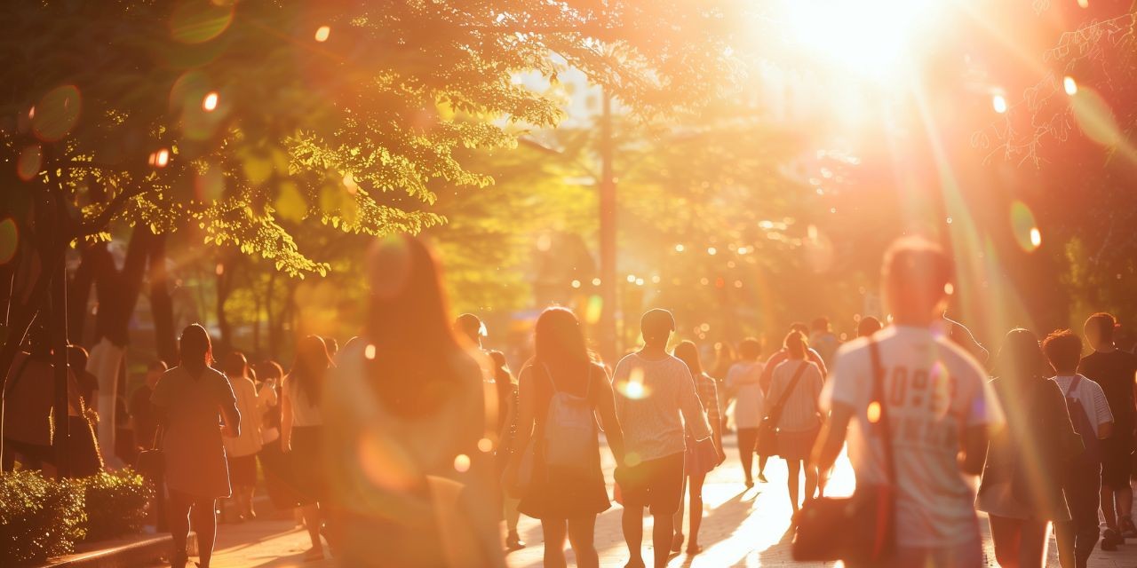 Image of people on a hot day