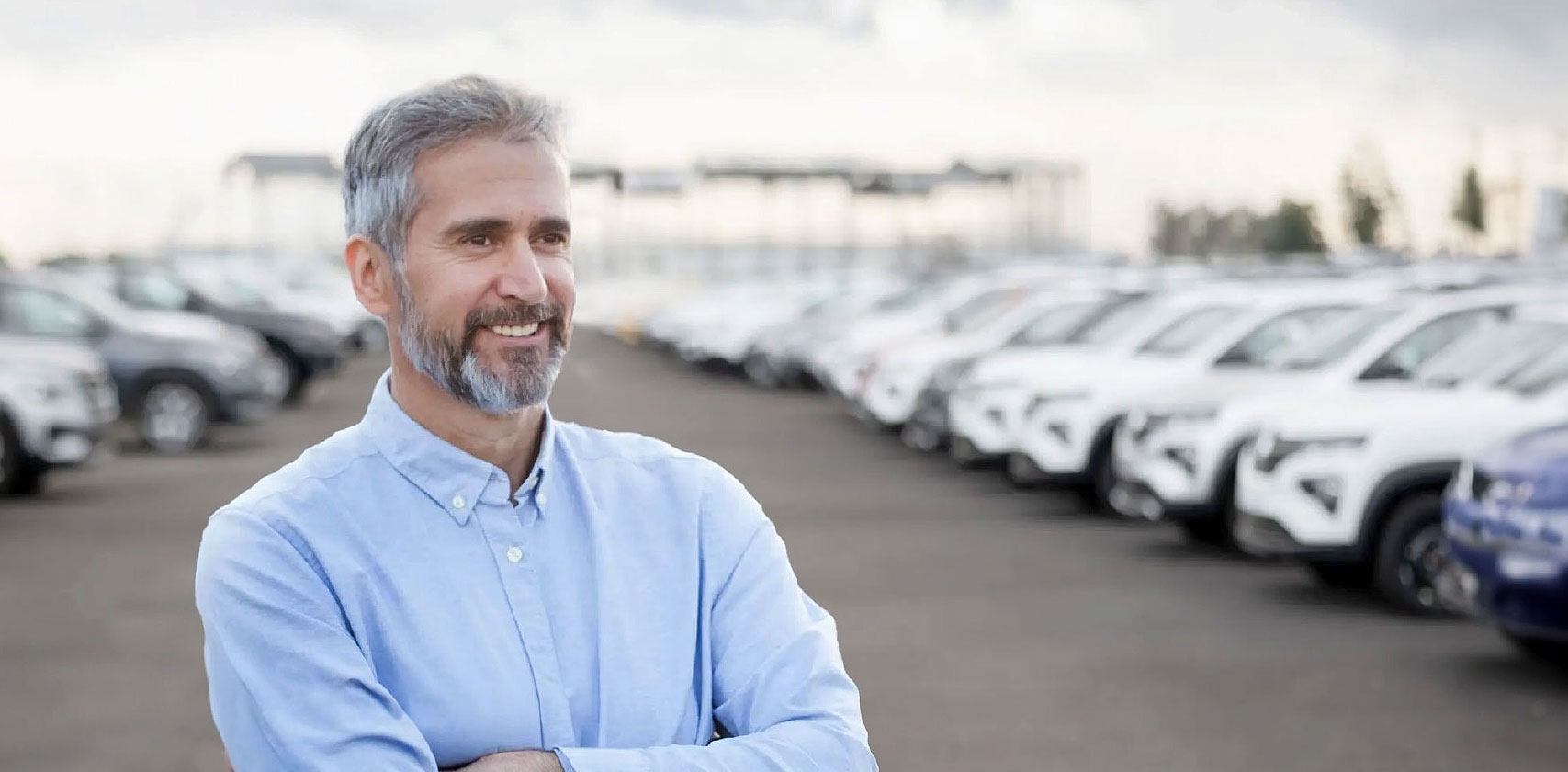 Satisfied fleetmanager with a large car fleet