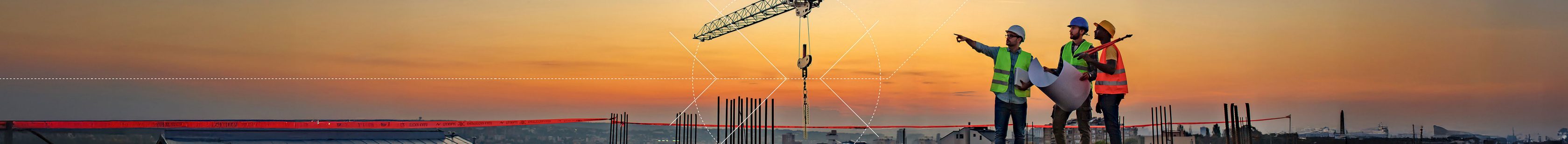  Female worker wearing a yellow safety helmet on a large construction site