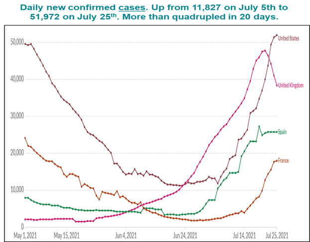 Daily new COVID-19  cases - August 2021 Chart